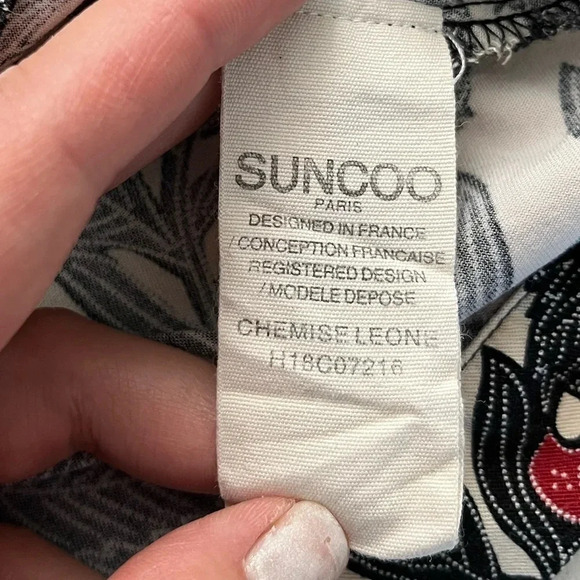 SUNCOO Paris/ Floral long sleeve top/ Button up/ Size US XS (fits like a US M) - Picture 10 of 13